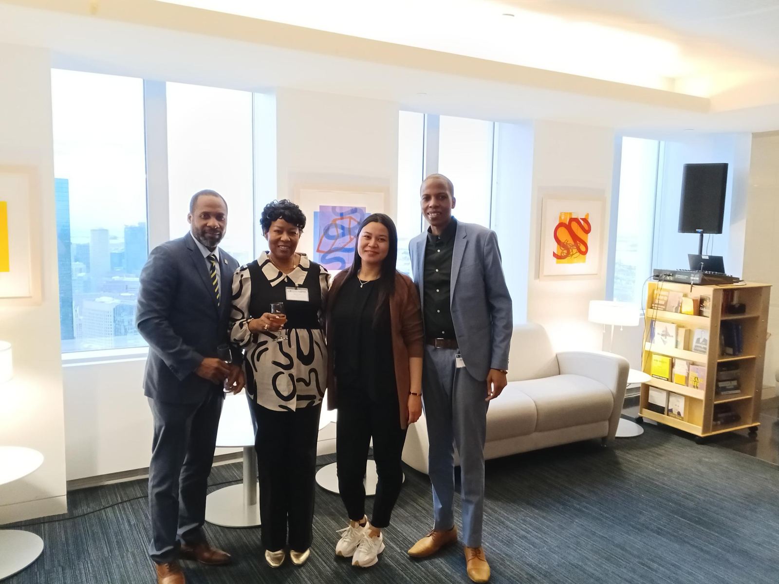 Coach Chris with D.A.W.G. members at an event at the Prudential in Boston